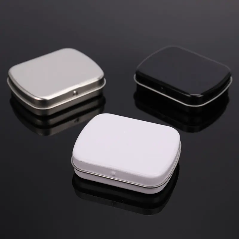 1pcs Survival Kit Metal Tin Silver Black Flip Storage Box Tool Box Money Coin Candy Key Business Card Storage Box