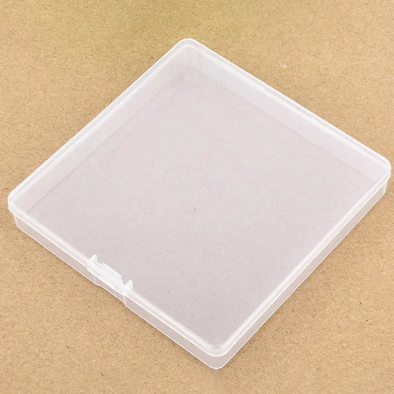 Mini Plastic Box Square Transparent Packing Box Dustproof Durable ID Card Parts Storage Box