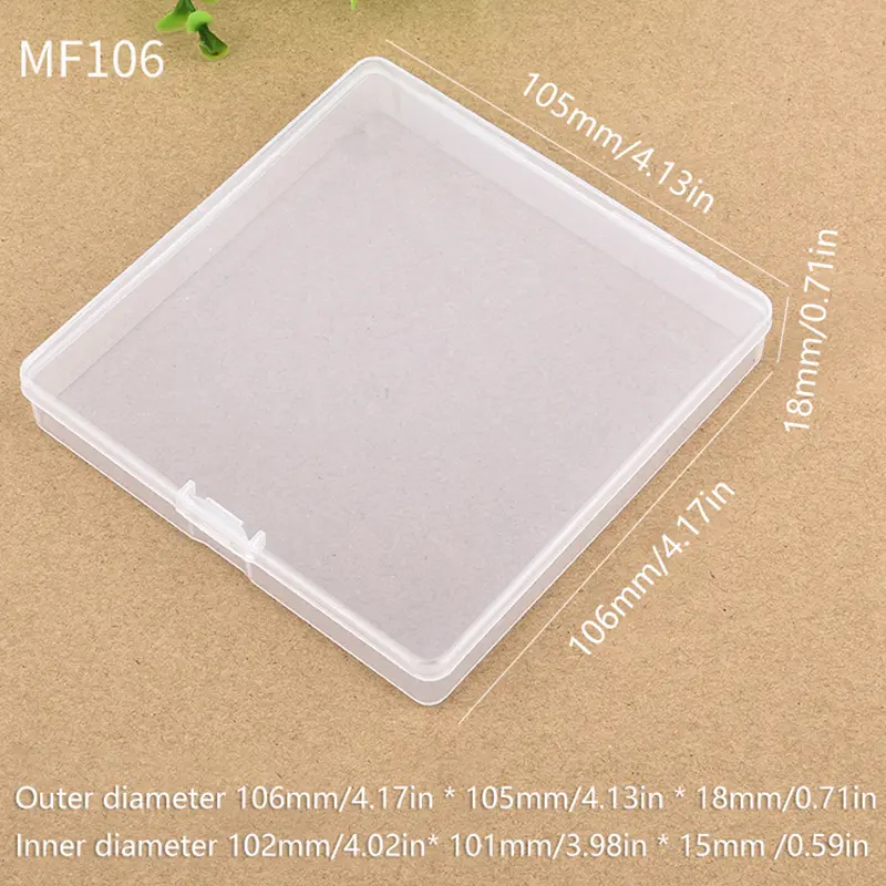 Mini Plastic Box Square Transparent Packing Box Dustproof Durable ID Card Parts Storage Box