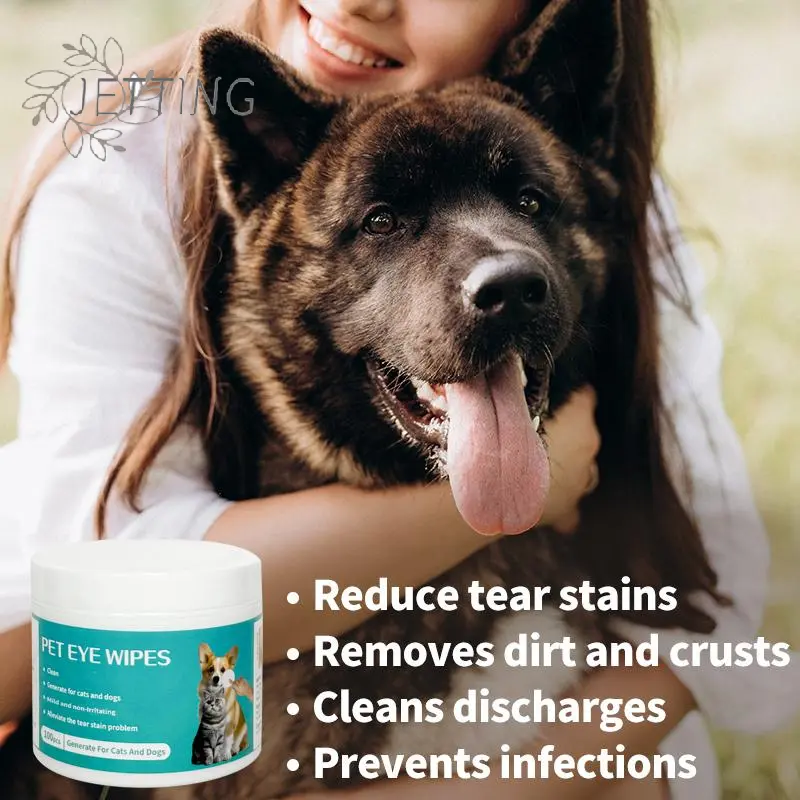 50/100Pcs Pet Cleaning Products Eye Wipes To Remove Tear Marks Clean Ears And Teeth Disposable Finger Wet Wipes Pet Supplies