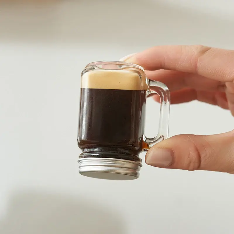 1PC 35ml With Lid Mini Mason Jar For Jam Honey Portable Leakproof Coffee Milk Juice Bottle Party Bar Vodka Spirits Shot Glass