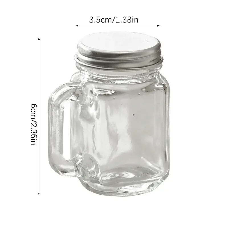 1PC 35ml With Lid Mini Mason Jar For Jam Honey Portable Leakproof Coffee Milk Juice Bottle Party Bar Vodka Spirits Shot Glass