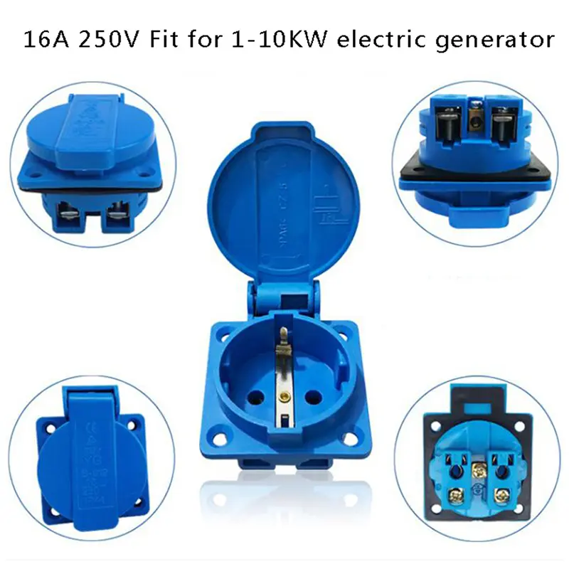 1PC Industrial Waterproof Socket EU Socket Copper Contact Body EU Plug
