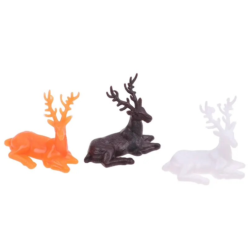 1PC Plastic Elk Deer Statue Nordic Christmas Reindeer Art Figurine Handicraft Home Ornament Table Decor Party Gift Garden Prop