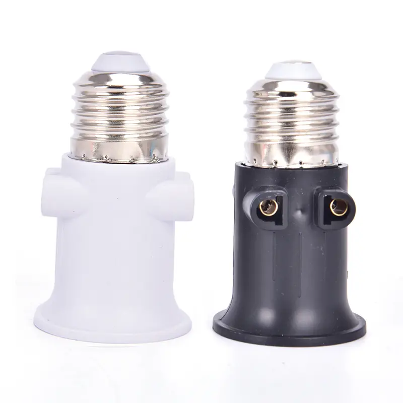 1Pc PBT Fireproof E27 Bulb Adapter Fireproof Lamp Holder Base Socket Conversion with EU Plug