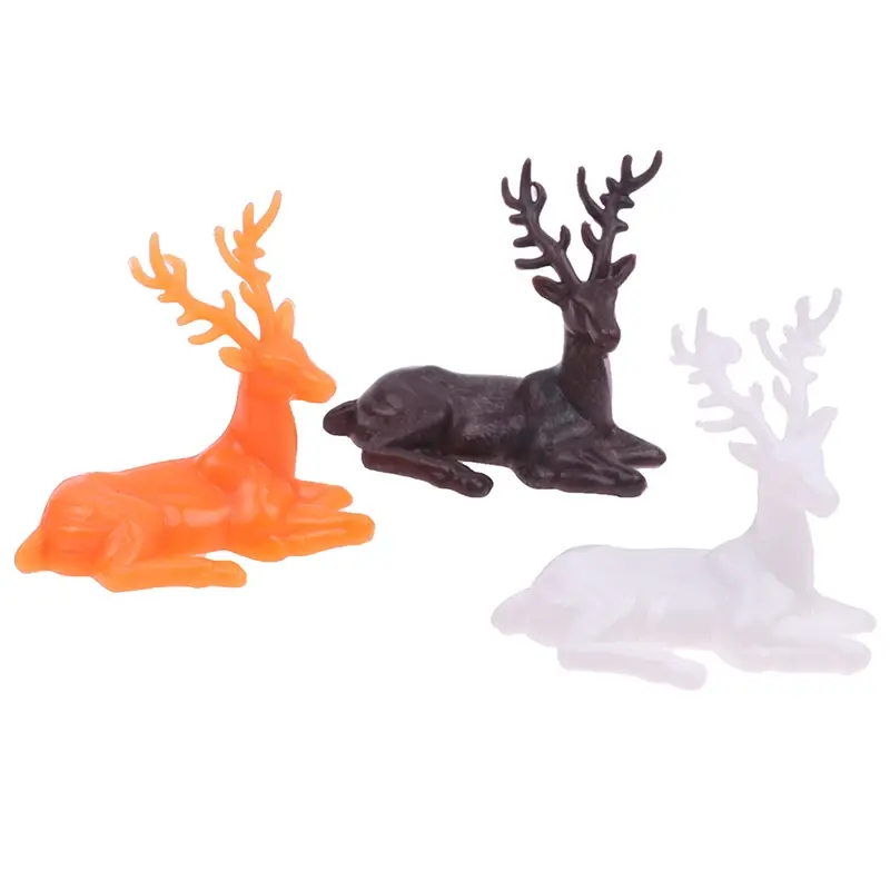 1PC Plastic Elk Deer Statue Nordic Christmas Reindeer Art Figurine Handicraft Home Ornament Table Decor Party Gift Garden Prop