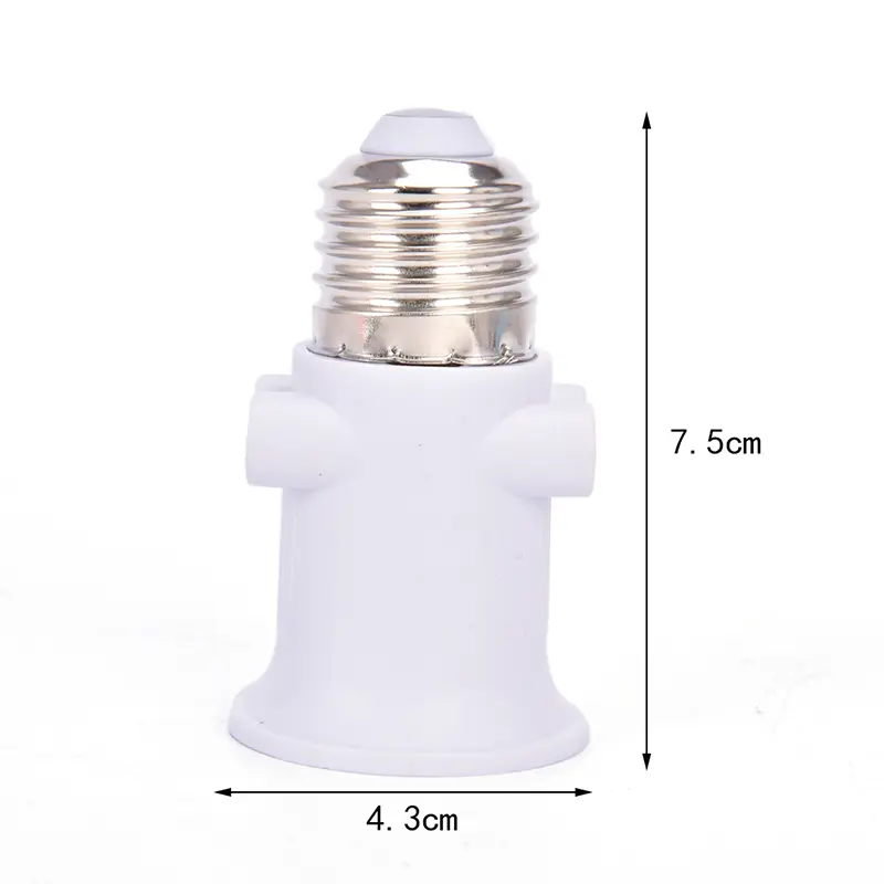 1Pc PBT Fireproof E27 Bulb Adapter Fireproof Lamp Holder Base Socket Conversion with EU Plug
