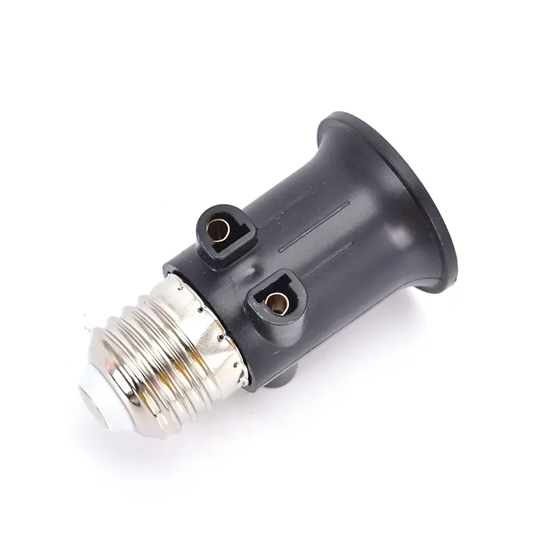 1Pc PBT Fireproof E27 Bulb Adapter Fireproof Lamp Holder Base Socket Conversion with EU Plug
