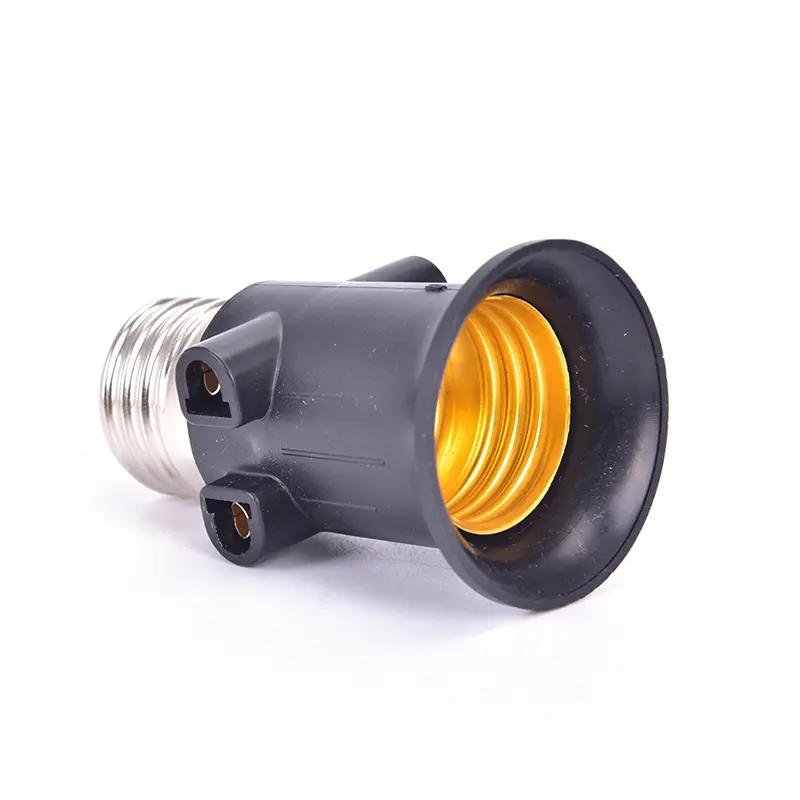 1Pc PBT Fireproof E27 Bulb Adapter Fireproof Lamp Holder Base Socket Conversion with EU Plug