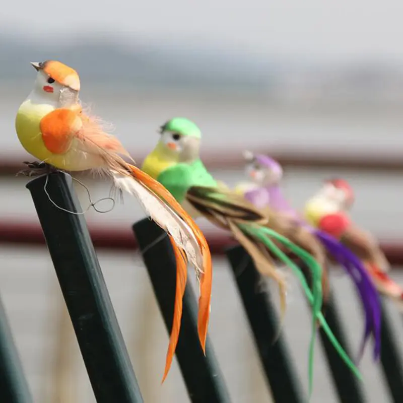 Realistic Feathered Birds Artificial Craft Birds For Garden Parties Lawn Decor Home Car Ornament