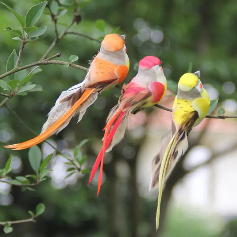 Realistic Feathered Birds Artificial Craft Birds For Garden Parties Lawn Decor Home Car Ornament