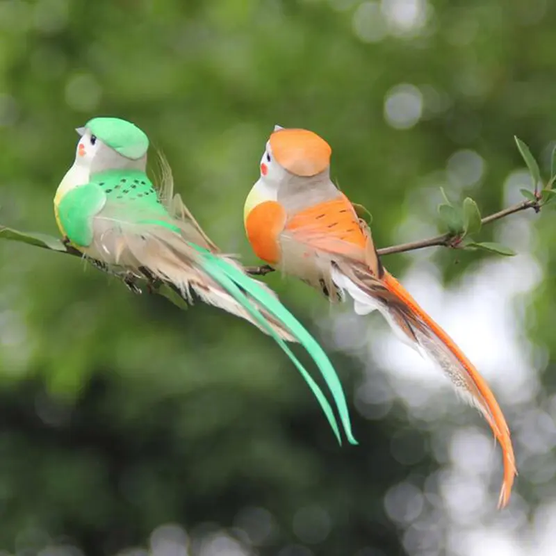 Realistic Feathered Birds Artificial Craft Birds For Garden Parties Lawn Decor Home Car Ornament