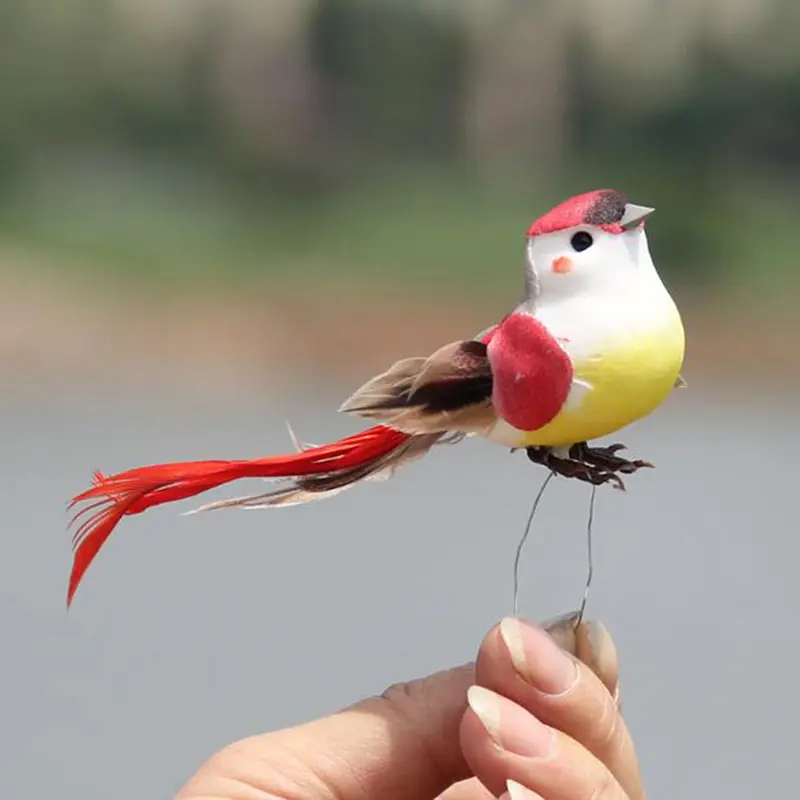 Realistic Feathered Birds Artificial Craft Birds For Garden Parties Lawn Decor Home Car Ornament