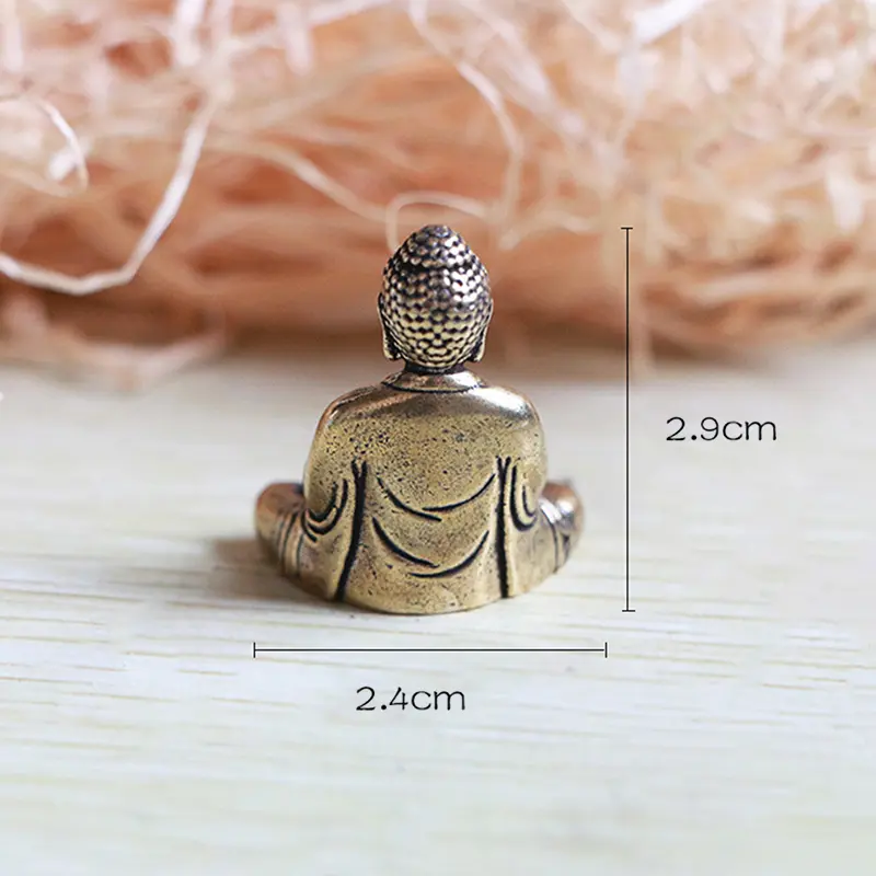 Buddha Statues Copper Buddha Sculpture Fengshui Figurine Home Decor Resin Sitting Miniature 2.8x2.4cm