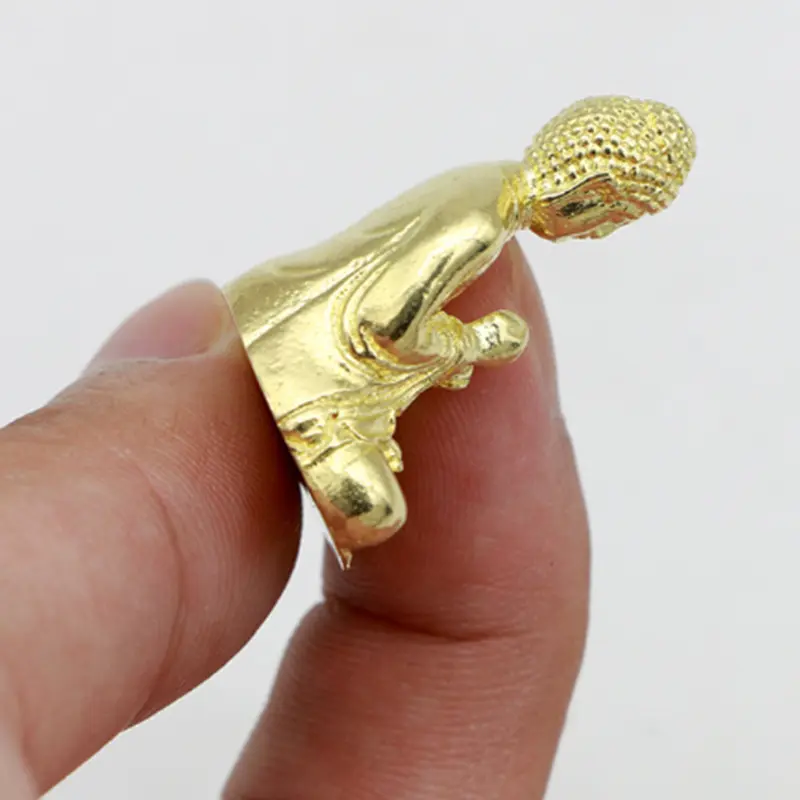 Buddha Statues Copper Buddha Sculpture Fengshui Figurine Home Decor Resin Sitting Miniature 2.8x2.4cm