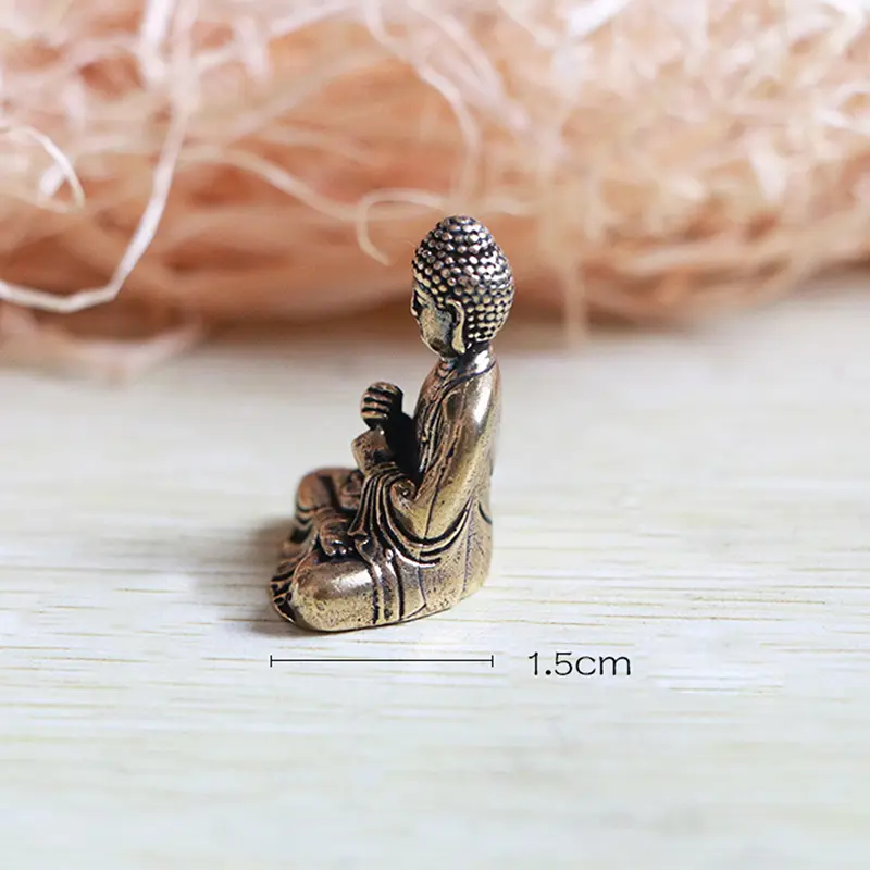 Buddha Statues Copper Buddha Sculpture Fengshui Figurine Home Decor Resin Sitting Miniature 2.8x2.4cm