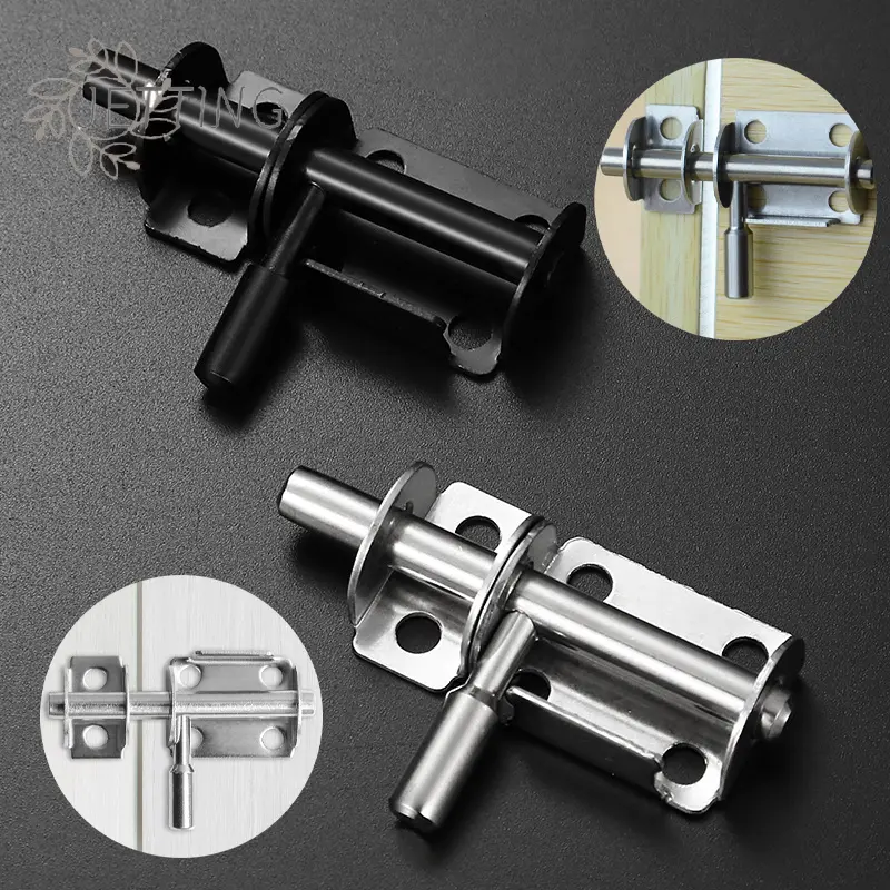 Sliding Bolt Latch Hasp Stainless Steel Door Latch Solid Home Hardware Gate Safety Toilet Lock Cabinet Hinge Security Bolt Latch