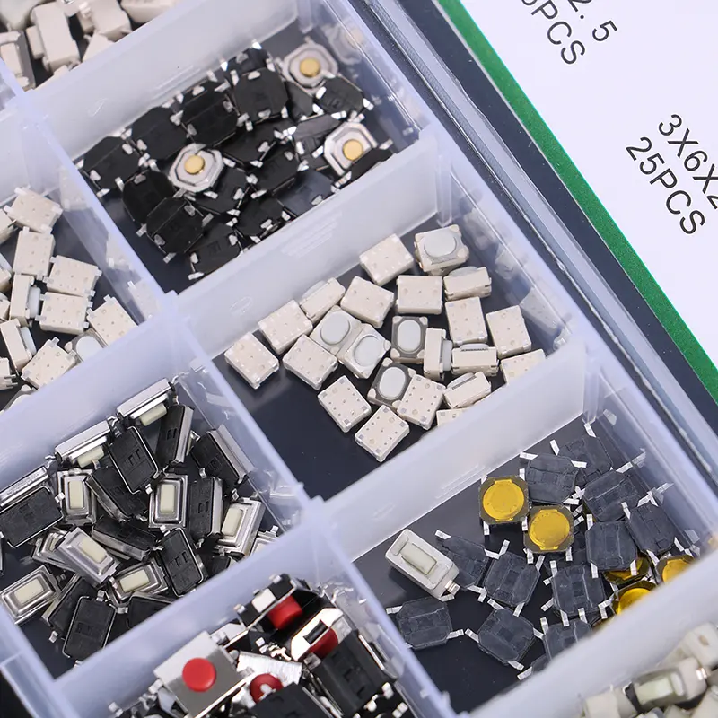 250Pcs/1 Set 10 Types Durable Car Remote Control Tablet actile Push Button Switch Car Keys Button Touch Microswitch With Box