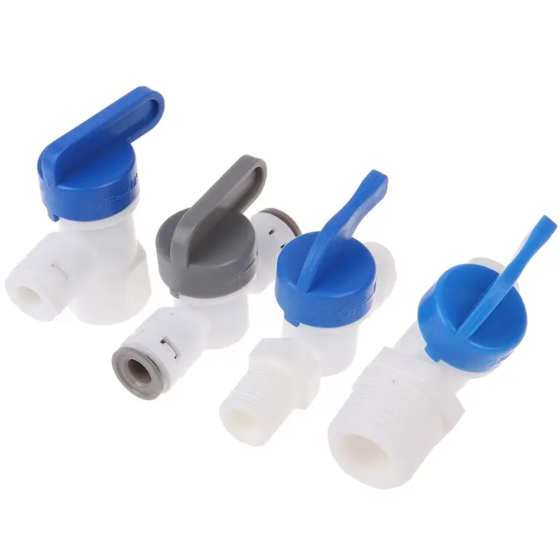 Fit 1/4 OD Tubing Hose Quick Connection Pipe Control Fittings Plastic Water Purifier RO System Aquarium Fittings