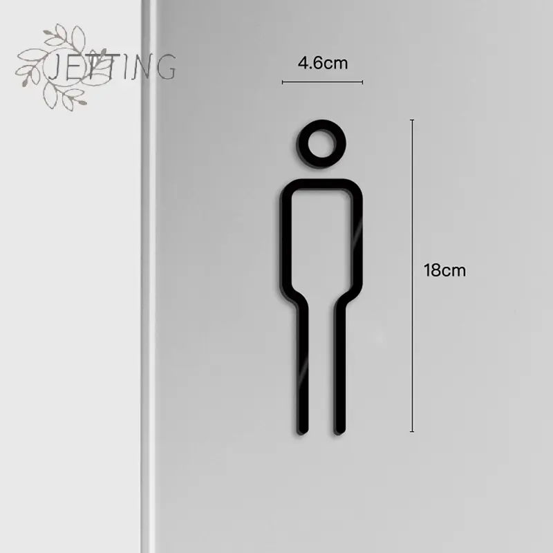 Gender Toilet Sign Plate Black Gold Color Acrylic 3D Wash Room Door Wall Label Sticker Wc Holder Signage Board Art Hotel Decor