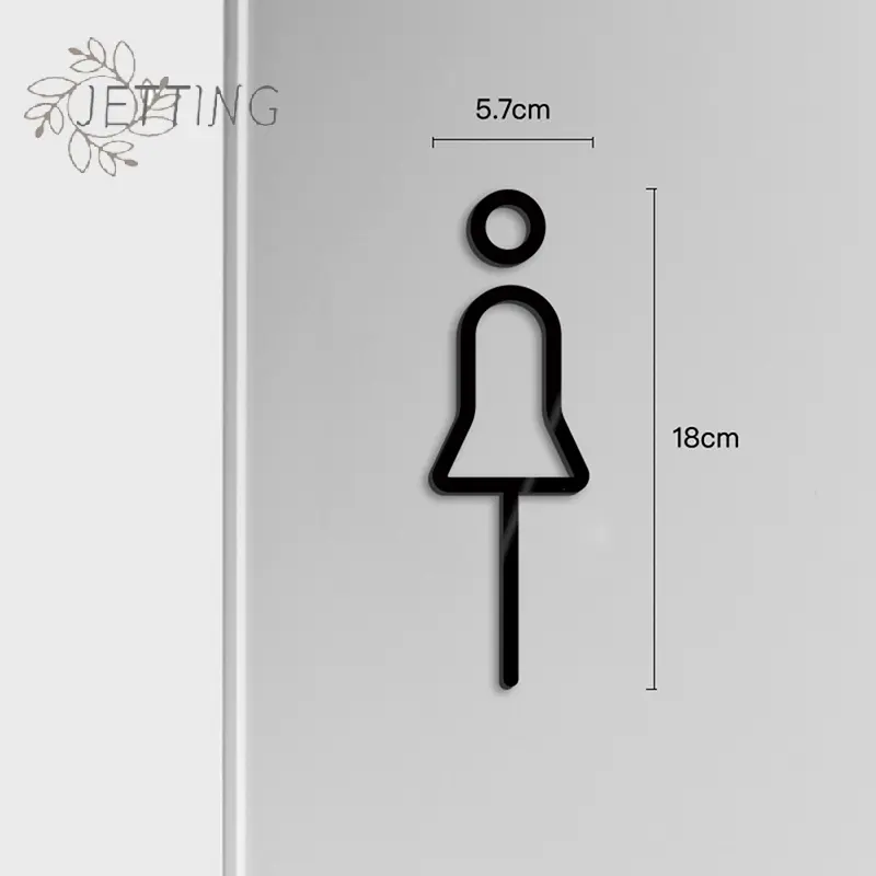 Gender Toilet Sign Plate Black Gold Color Acrylic 3D Wash Room Door Wall Label Sticker Wc Holder Signage Board Art Hotel Decor
