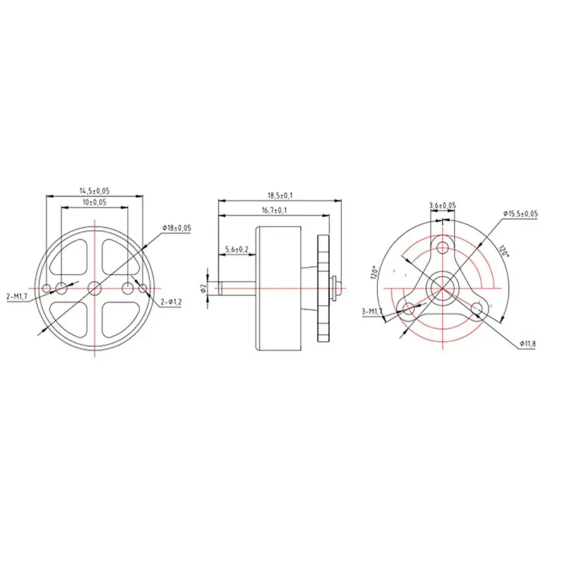 1S-2S 3.7V 7.4V 15000KV Tiny 14mm 3-phase Brushless Motor High Speed Engine 1.5mm Shaft For RC Drone Fan Radiator Motor