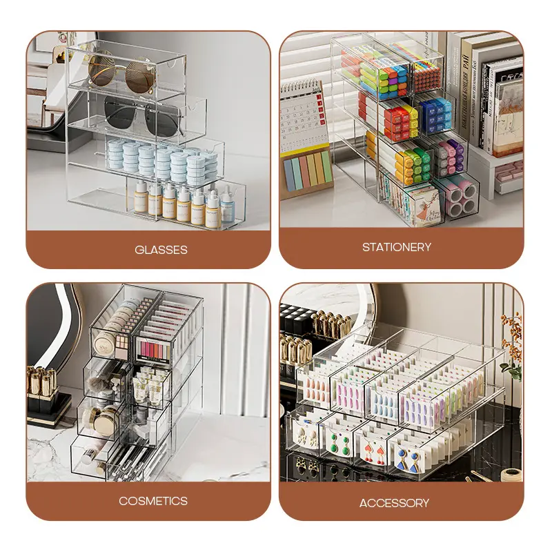 PP Data Cable Organizer Case Charger Storage Box Transparent Desktop Storage Case Moisture-proof Card Organizer Home Supplies
