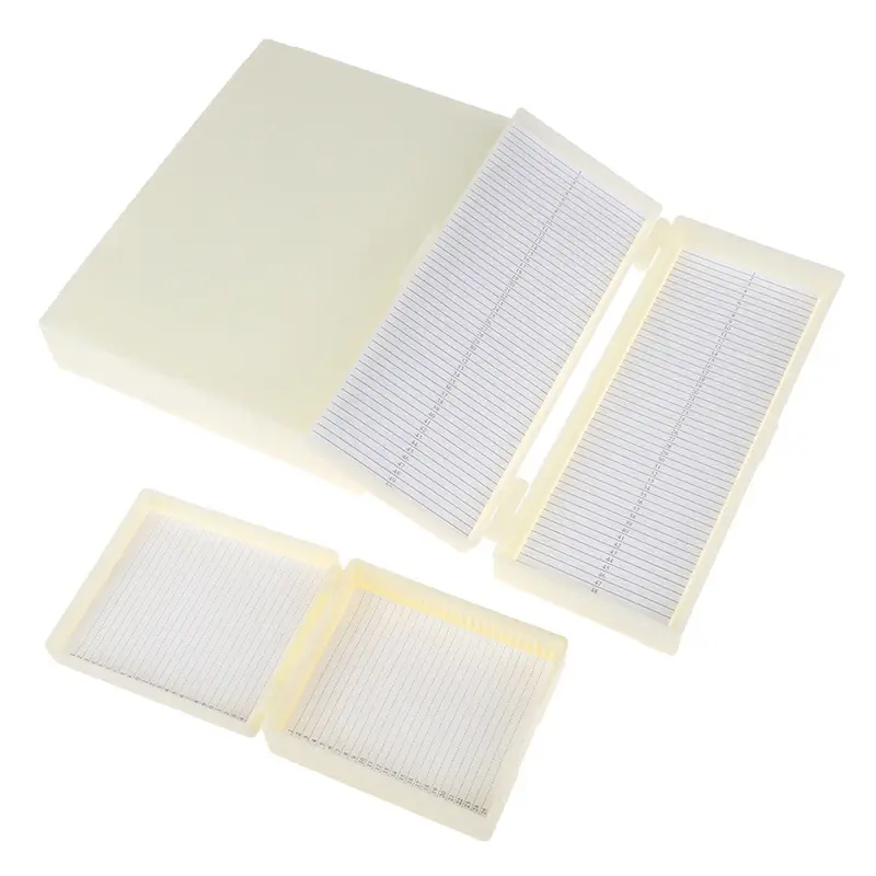 25/50/100pcs Plastic Microscope Glass Slide Box Biological Slices Storage Case Holder For Prepared Microscope Slides