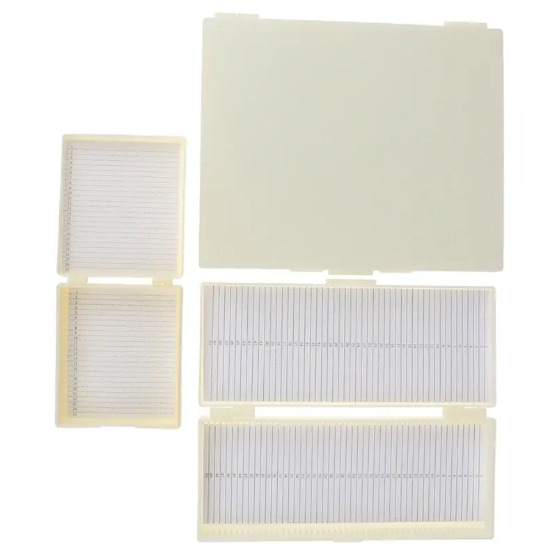 25/50/100pcs Plastic Microscope Glass Slide Box Biological Slices Storage Case Holder For Prepared Microscope Slides