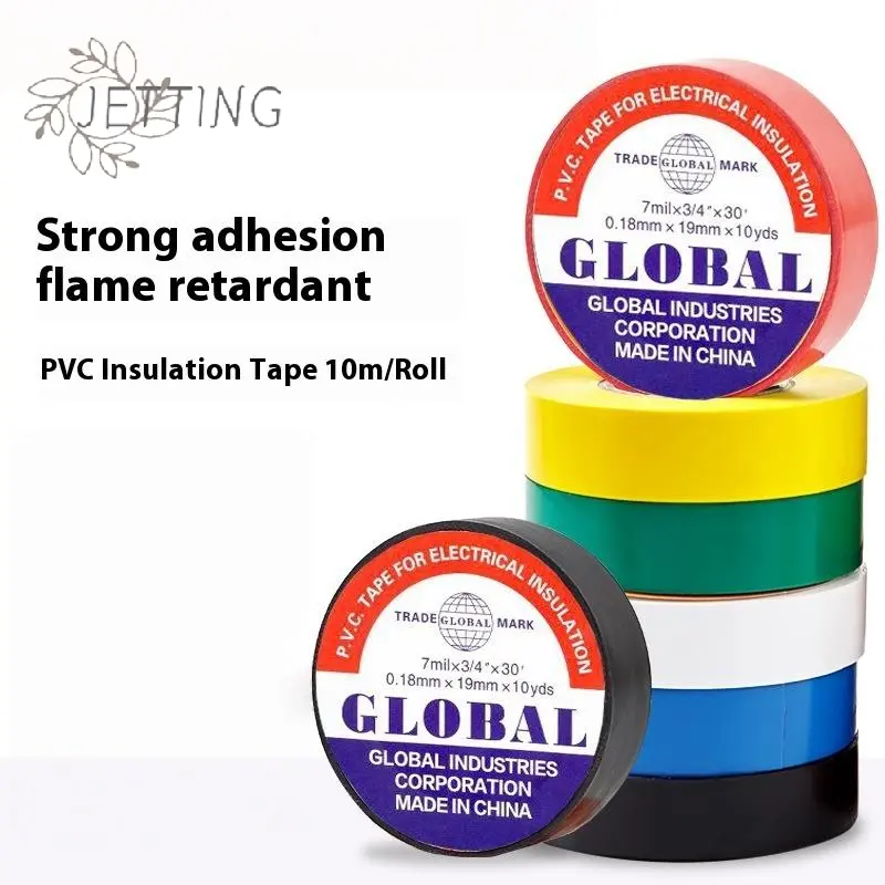 5 Rolls Industrial Household 10m High-temperature Resistant Rubber Electrical Tape With Durable And Soft Insulating Adhesive