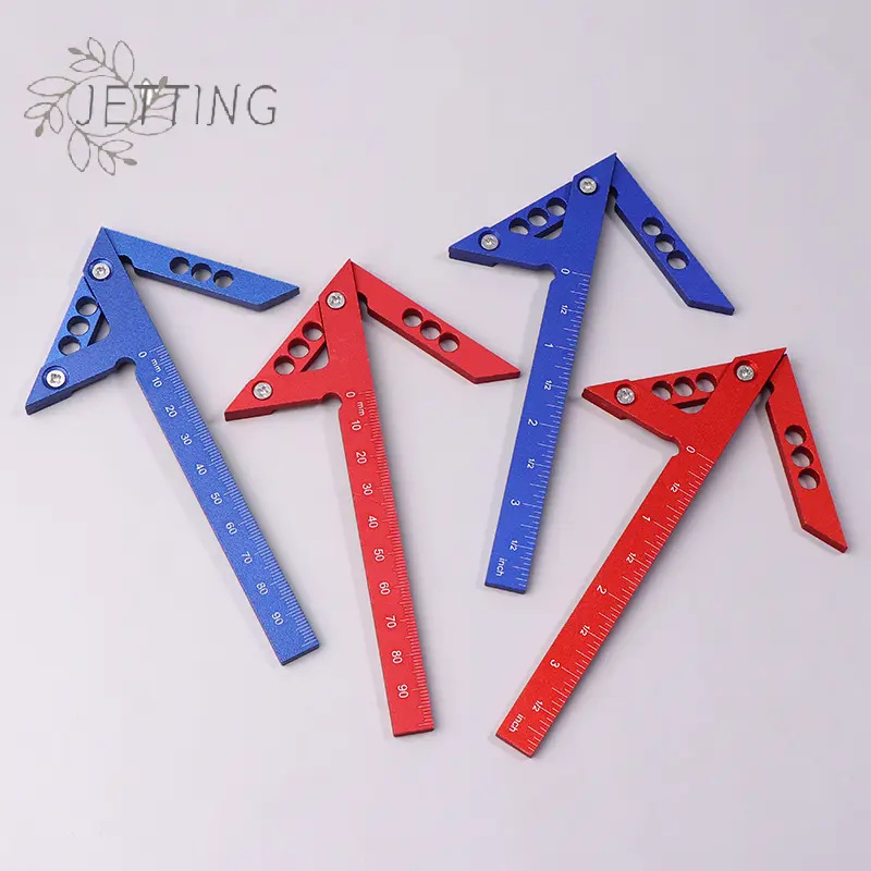 Aluminum Alloy Angle Center Leaning Ruler 45 Degree Triangular Arrow Right Angle Positioning Ruler 90 Degree Angle Ruler
