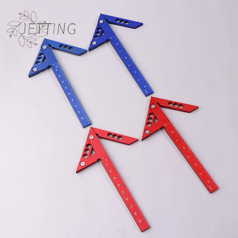 Aluminum Alloy Angle Center Leaning Ruler 45 Degree Triangular Arrow Right Angle Positioning Ruler 90 Degree Angle Ruler