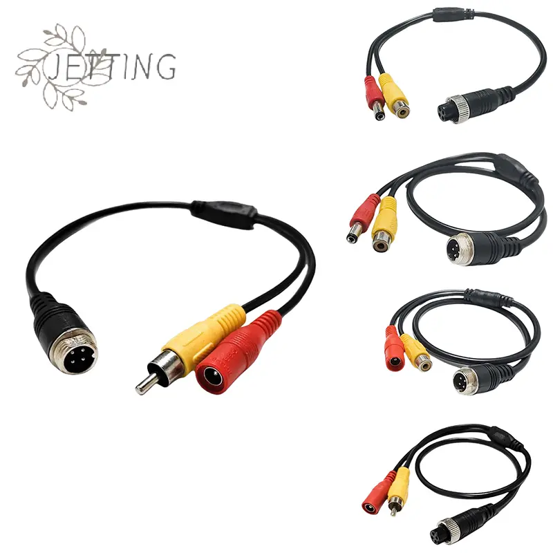 1pc AV & DC Power Converter Cable 4Pin Aviation Male To Female Adapter For Car Rear Camera Monitor DIY Accessories