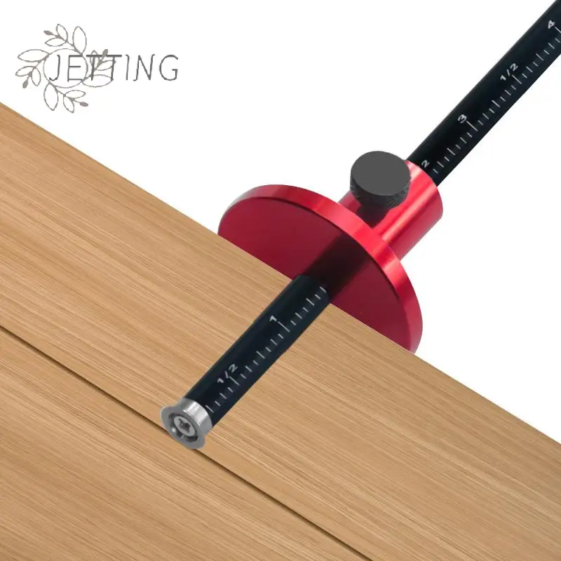 1/2pcs Woodworking Marking Scriber Ruler Double Head Wheel Marking Gauge Inch&MM Scale Aluminum Parallel Line Drawing Tool