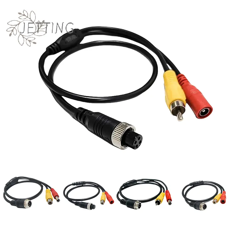 1pc AV & DC Power Converter Cable 4Pin Aviation Male To Female Adapter For Car Rear Camera Monitor DIY Accessories