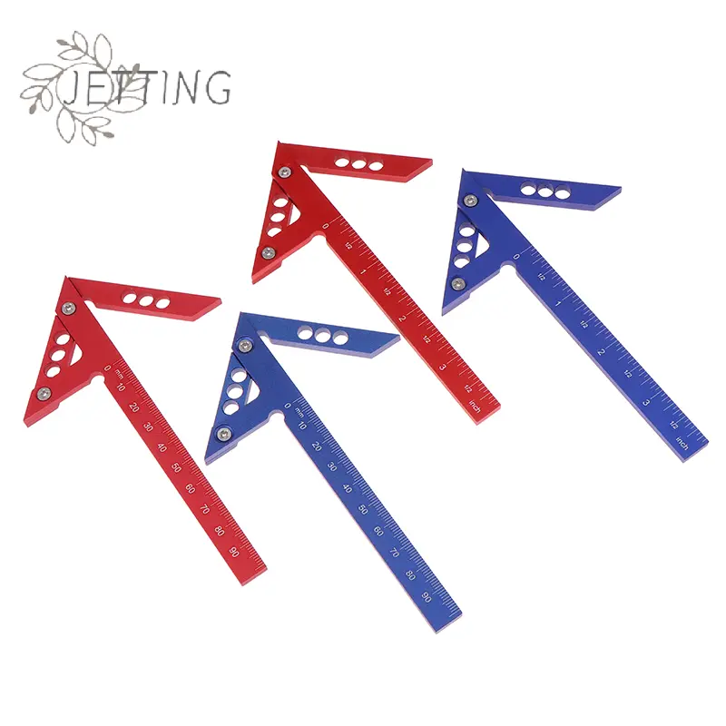 Aluminum Alloy Angle Center Leaning Ruler 45 Degree Triangular Arrow Right Angle Positioning Ruler 90 Degree Angle Ruler