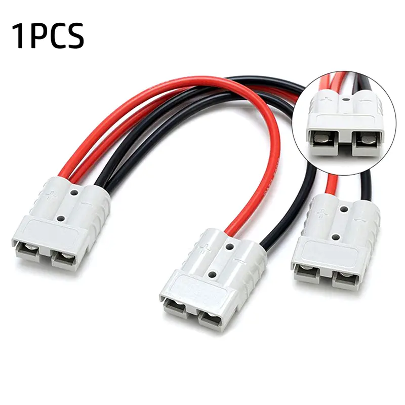1pc Adapter 50A For Plug Connector Double Y Adapter 4mm Car Cable 4/6 Square Wires 30cm For Forklifts Stackers Vehicles