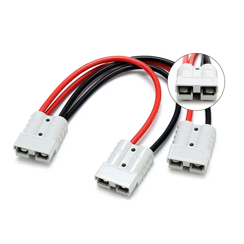 1pc Adapter 50A For Plug Connector Double Y Adapter 4mm Car Cable 4/6 Square Wires 30cm For Forklifts Stackers Vehicles