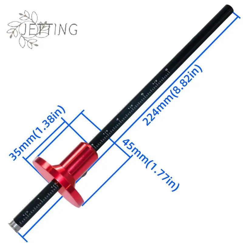 1/2pcs Woodworking Marking Scriber Ruler Double Head Wheel Marking Gauge Inch&MM Scale Aluminum Parallel Line Drawing Tool