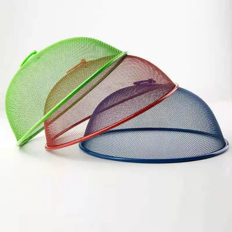 Mesh Food Cover Protective Round Shape Dish Lid Household Anti-Flying Vegetable Fruit Display Holder For Outdoors