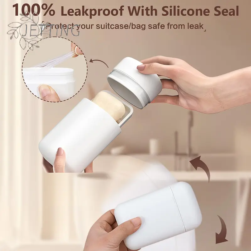 Minimalist Travel Soap Case With Removable Draining Tray, Enhanced Leak-Proof Travel Soap Container With Silicone Seal