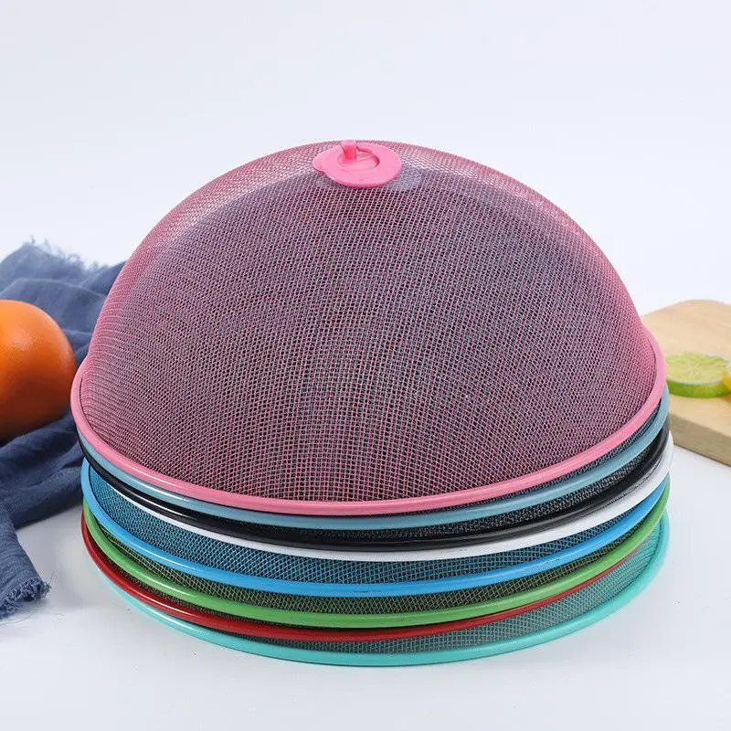 Mesh Food Cover Protective Round Shape Dish Lid Household Anti-Flying Vegetable Fruit Display Holder For Outdoors