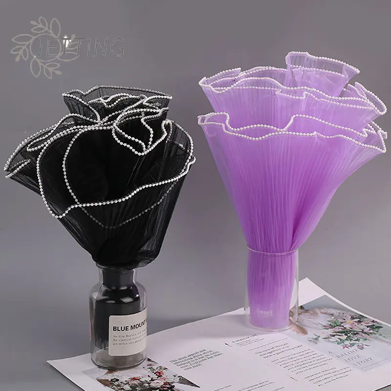 28cmx1M Flower Wrapping Paper Wave Yarn Florist Bouquet Packaging Lace Mesh Florist Bouquet Gift Packaging Supplies