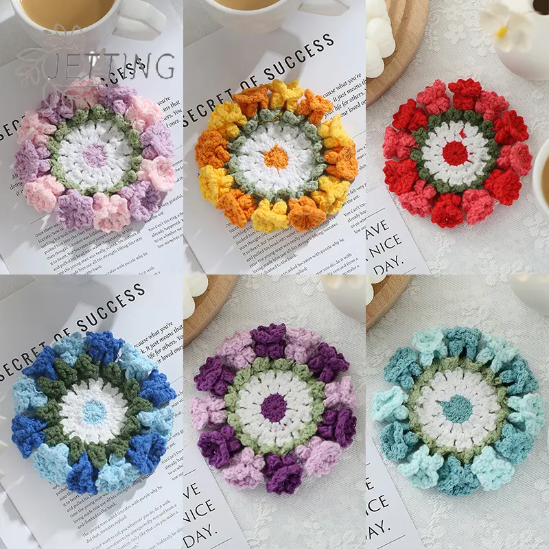 Crochet Coaster Lily Of The Valley Flower Coaster Crochet Flower Placemat Bouquet Cup Pad Coffee Mug Cup Mat Mother's Day Gift