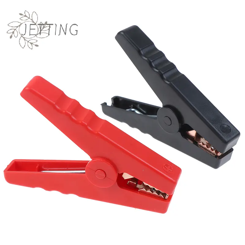 2pcs 100A Crocodile Alligator Clips Car Battery Insulated Clip Clamp Connector For Electrical Battery Chargers