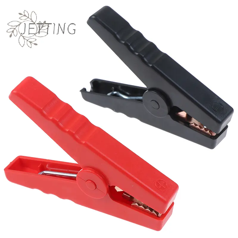 2pcs 100A Crocodile Alligator Clips Car Battery Insulated Clip Clamp Connector For Electrical Battery Chargers