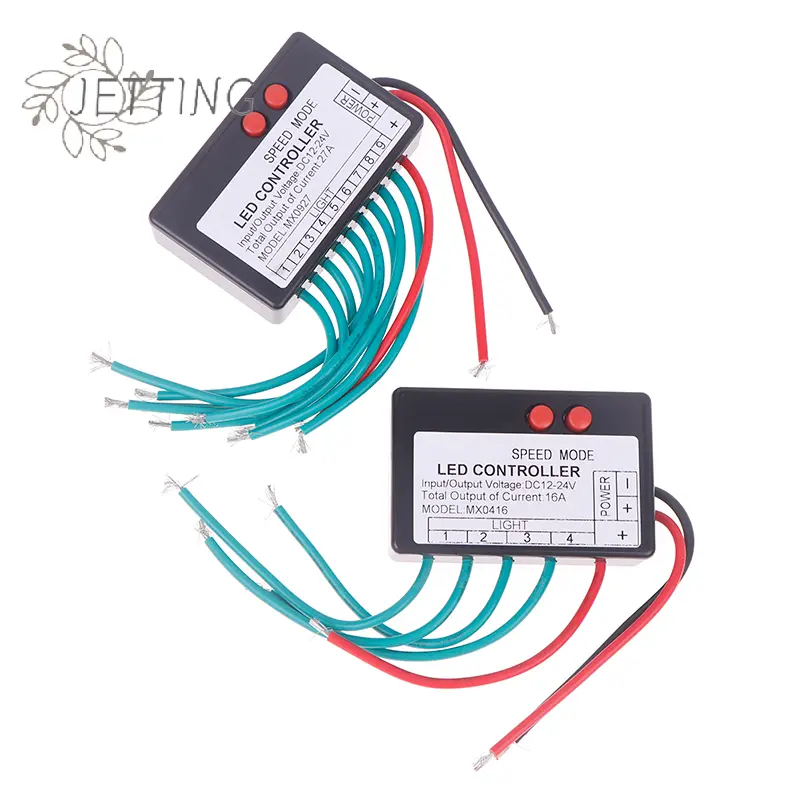 12V-24V 4CH 9CH Single Color Led Strip Light Controller Jump Water Burst Flash Horse Sign Luminous Word Exposed Light Box Switch