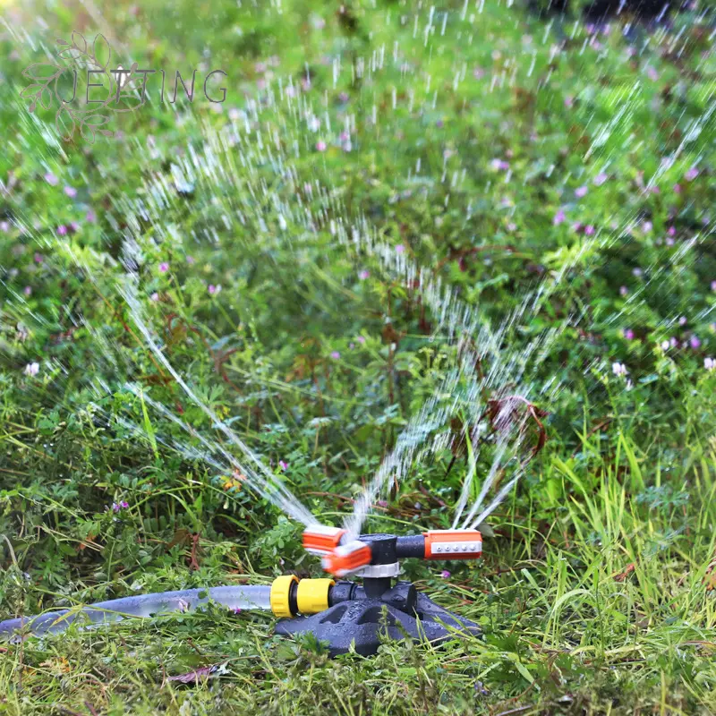 Adjustable 360 Degree 3-arm Rotating Sprinklers Grass Lawn Automatic Watering Nozzles Garden Agriculture Irrigation Device