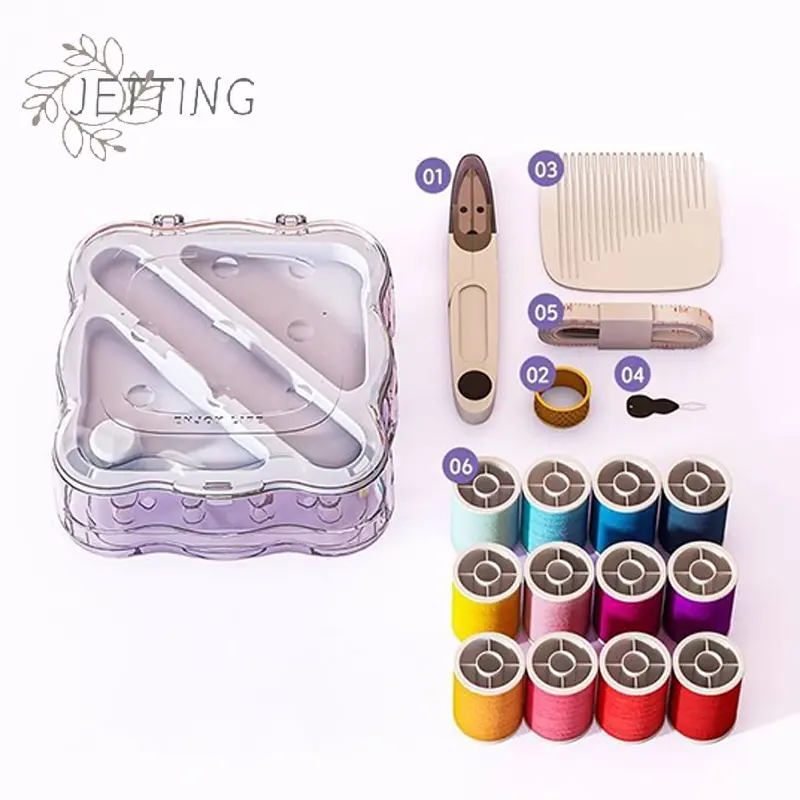 Professional Sewing Box Kit Portable Home Travel Sewing Needlework Box Set DIY Clothing Crafts Scissors Tools Accessories