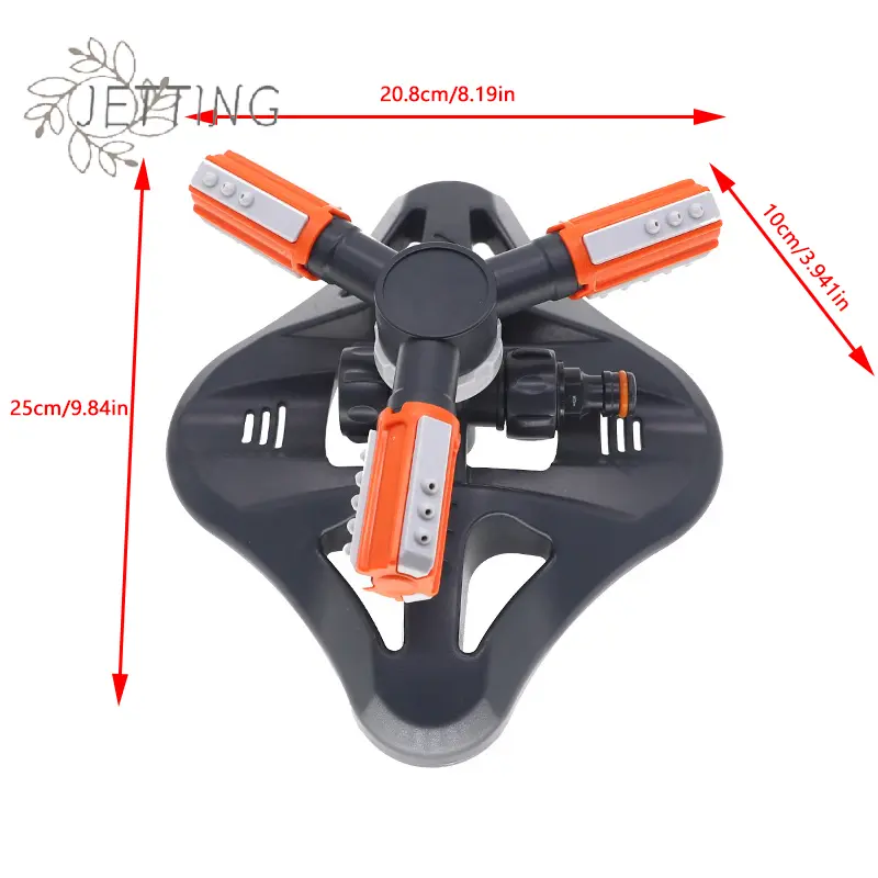 Adjustable 360 Degree 3-arm Rotating Sprinklers Grass Lawn Automatic Watering Nozzles Garden Agriculture Irrigation Device